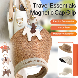 Pony Strong Magnetic Cap Clip Seamless Travel Portable PU Anti-Lost Internet Celebrity Hook Storage Anti-Lost Artifact磁吸帽夹