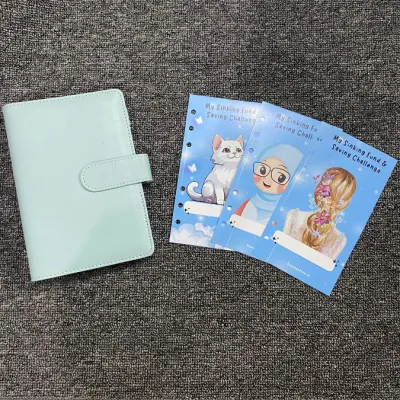 [6 Ziplock] Part 1 Paket binder Nabung binder keuangan ukuran A6 Binder Kulit
