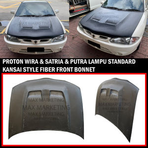 Proton Wira & Satria & Putra Front Bonnet Fiber Skirt Lip Bodykit Lampu Standard Kansai Style