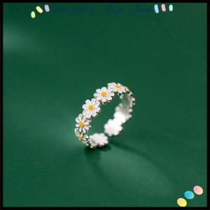 【Jumpping】 Vintage Daisy Flower Rings For Women Cute Flower Ring Adjustable Open Finger Ring Wedding Engagement Rings Trends Female Jewelry