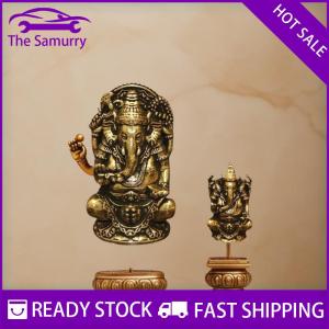 Samurry ✨Hot Sale✨ รูปปั้นพระรูปช้างอินเดียอินเดียอินเดียรูปปั้นพระพิฆเนศทองเหลืองโบราณขนาดเล็กรูปปั้นพระพิฆเนศบ้านสำนักงานตกแต่งของขวัญ