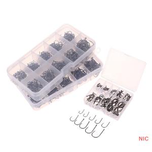 NIC 100-500PCS Fishing Hooks Set High Carbon Steel Sharp Durable Barbed Fishhook Rock Fishing Equipment Gear Tackle Accessories