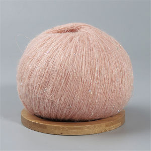 1PC Golden Silk Beaded Piece Handmade Diy Fine Mohair Sheep Wool  Color Variety      Mohair Wool Knitting Scarf Yarn Wool Ball