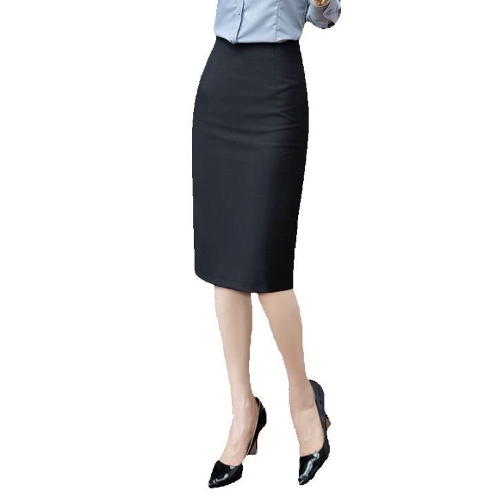 Lings Co Black Formal Office Office Wear Midi and Mini Skirt For