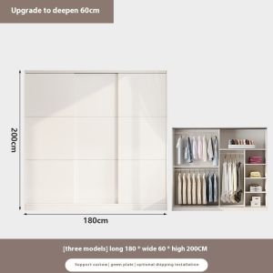Solid Wood Sliding Door Wardrobe Bedroom Ecological Board Wardrobe Sliding Wardrobe