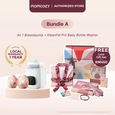 Momcozy Luxe Bundle A (Air 1 Breast Pump + Kleanpal Bottle Washer + Gift Set)