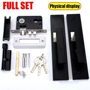 Alloy rotary door lock set with anti-theft lock cylinder silent door lock hardware lock door handle