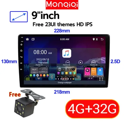(Dikirim Dari Jakarta) Android 12 Radio Stereo Mobil 7/9/10 Inch/Gps Navigasi Mobil Layar Ips 2Din 9inci 2+32G/4 GB RAM 32 GB Android 12 Mobil Radio Stereo HD 1080P 2.5D Kaca Antigores Mobil 10.1 MP5 Player Dukungan WiFi/GPS/YouTube