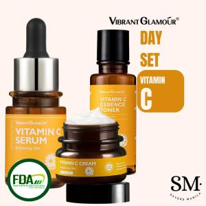 "SAVERS MNL" VIBRANT GLAMOUR 3IN1 BRIGHTENING DAY SET VITAMIN C CREAM TONER SERUM SUNSCREEN PROTECTION
