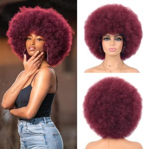 Tóc giả G&T kiểu Afro xoăn thập niên 70 dành cho phụ nữ da đen không cần keo mềm mại màu đen bồng bềnh mềm mại trông tự nhiên tóc giả đầy đủ dùng cho tiệc hàng ngày trang phục cosplay Halloween (1B)