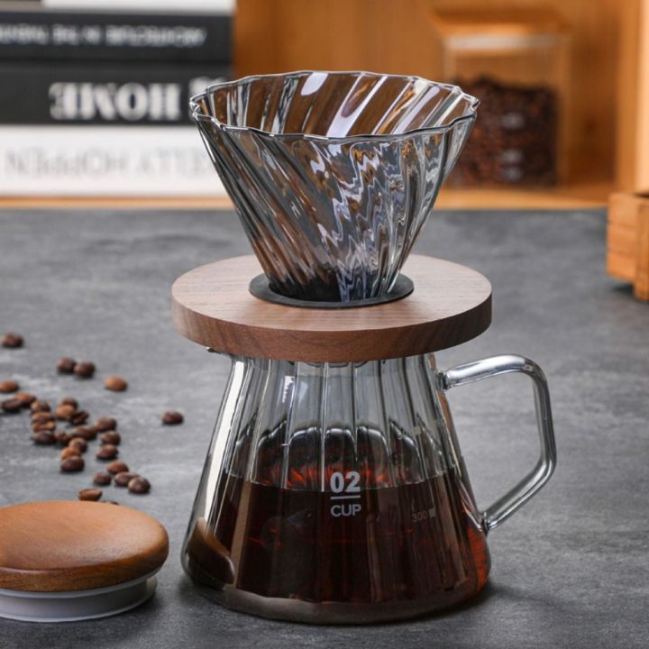 Anhey Borosilicate Glass Pour Over Coffee Dripper Cone Shape Multicolor Hand Brewed Coffee Pot 8430