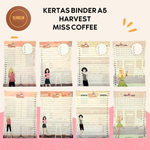 [MIN 5 PCS BISA MIX] kertas & cover binder harvest miss coffee a5