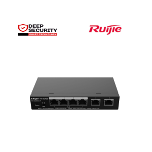 RUIJIE │ RG-ES206GS-P │ 6-Port Gigabit Smart Cloud Managed PoE Switch │ 54W PoE Power Budget │ desktop Steel Case
