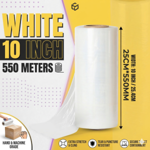 Stretch Film Jack Wrap | 20 Microns x 550M x 2.4kg | Heavy-Duty Shrink Wrap Plastic Film for Packaging & Pallets Flash Hardware