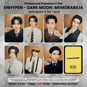 (ISI 7 PCS) Photocard ENHYPEN DARK MOON MEMORABILIA - Potocard PC Enha Premium 2 Sisi Kartu Kpop Merch Unofficial Replika