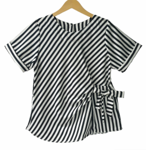 OS - New Blouse Ayumi Stripe Limited Edition Blus Jumbo Salur Atasan Cewek Fashion Model Baru