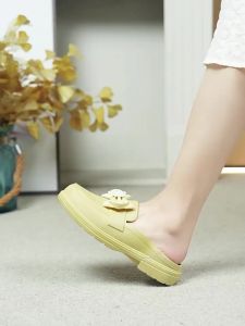 [Free Shipping] Womens Bowknot Summer New Slippers for Outdoor Wear Versatile Stylish Casual Non-Slip Womens Half Slippers