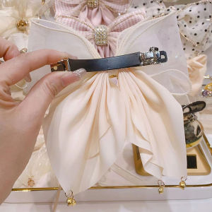 Minwen Korean Style Sweet Fashion Girls Princess Hair Clip Rhinestone Big Bow Hairpin For Women Headwear Spring Clip Hair Accessories