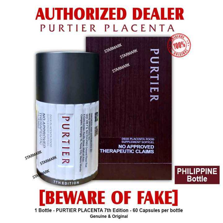 PURTIER PLACENTA 7th Edition SEVENTH Edition Philippine Bottle Philippines Bottle 60 Capsules per bottle Purtier Placenta Capsules Capsule AUTHENTIC High Prestige Trading - 1 Bottle