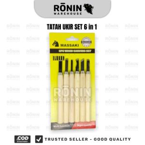 Tatah Ukir Set 6 in 1 - Pisau Alat Pahat Kayu MASSAKI