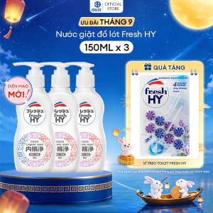 Combo 3 Chai Nước giặt đồ lót fresh HY tẩy sạch vết bẩn khử mùi hương thơm dịu nhẹ không kích ứng (150ml/ Chai)