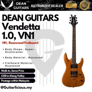 Dean Vendetta 1.0 VN1 Rosewood Fretboard Electric Guitar  Gloss Natural ( Vendetta-VN1-GNT / VN1 )