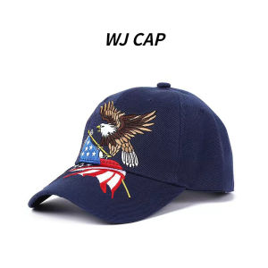 【WJ】European and American New Adult Baseball Hat Embroidered Eagle American Flag Sun Hat For Men and Women Going Out Sun Hat