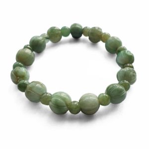 กำไลหยกเจียระไนเม็ดมะยม นิยมชมชอบ หยกแท้จากพม่า สร้อยข้อมือหยกพม่าแท้เม็ดมะยม