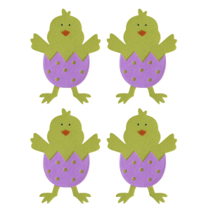 4pcs Eleagnt Utensils Pouches Easters Themed Cutlery Bags With Lovely Chick Designs For Enhances Dining Experience