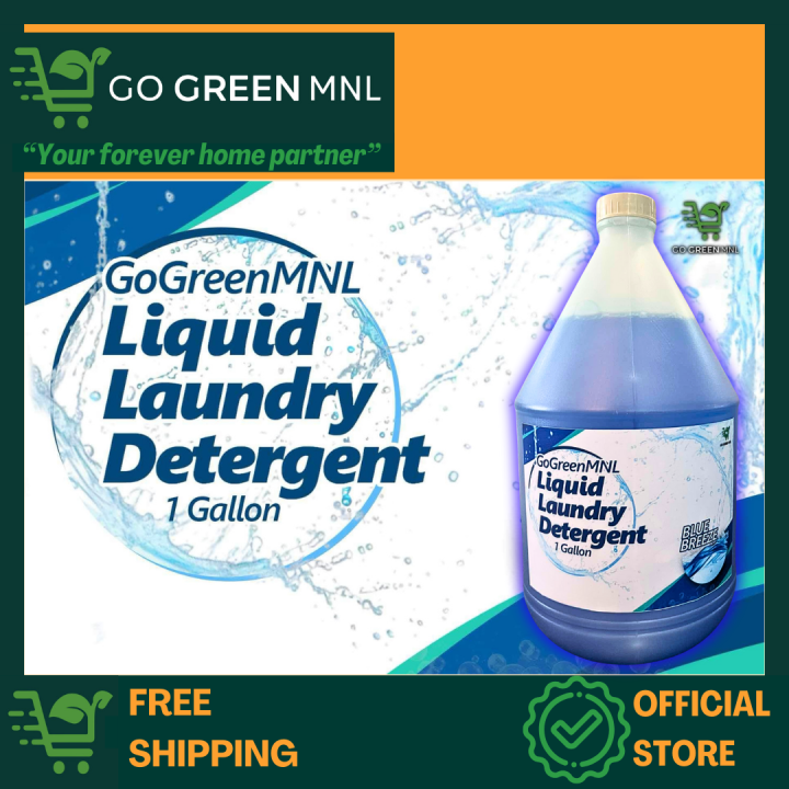 GOGREEN MNL. Liquid Laundry Detergent Blue Breeze 1L or 1 Gallon