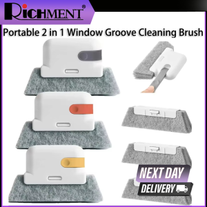 RICHMENT Window Track Cleaning Brush 2-in-1 Multi-Purpose Groove Brush with Replaceable Head Window Track Cleaner & Window Sill Cleaner Tool for Tiles Blinds Car Vents Corners & Small Spaces