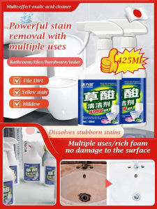 ✨🚽 Multi-Action Cleaner Spray: Toilet Stain & Scale Remover Odor Eliminator Safe On Surfaces Oxalic Acid Formula