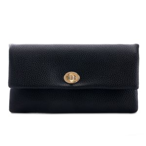 COLOO PU Leather Envelope Wallets Metal Buckle Zipper Change Bag Temperament Multifunctional Women Long Clutch Bag Women