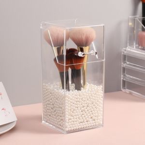 Clear Medium Sized Acrylic Makeup & Brush Holder Stand Organizer Desktop Organizer Storage Box