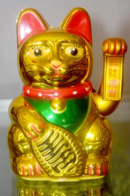Mèo Thần Tài vàng vẫy khách chiêu tài lộc-Nhiều cỡ