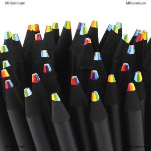 [COD] Millennium 1Pc 7 Colors Gradient Rainbow Pencils Jumbo-Colored Pencils Multicolored Pencils for Art Drawing Coloring Sketching