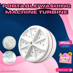 Portable Mini Ultrasonic Turbine Washing Machine USB Powered Small Desktop Laundry Washer For Socks Underwater Baby Clothes Travel Dormitory Apartment Foldable Bucket Use Automatic Rotating Suction Cup | TUrbine Portable Clothes Machine | Turbine Spinner