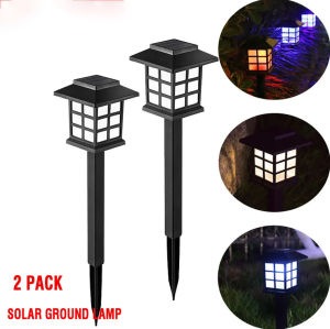 2PCS ไฟพลังงานแสงอาทิตย์กลางแจ้ง Creative LED โคมไฟบ้านหลังเล็กสำหรับทางเดินลานตกแต่งสวนกันน้ำโคมไฟสนามหญ้าภูมิทัศน์