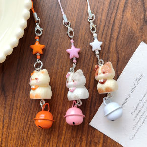 กระดิ่งหีแสนหวาน3ชิ้นพวงกุญแจแมวเรซินน่ารักสายคล้องโทรศัพท์เรซินที่โปร่งใสน้ำแข็งแบบทำมือจี้กระเป๋าลายลูกแมว