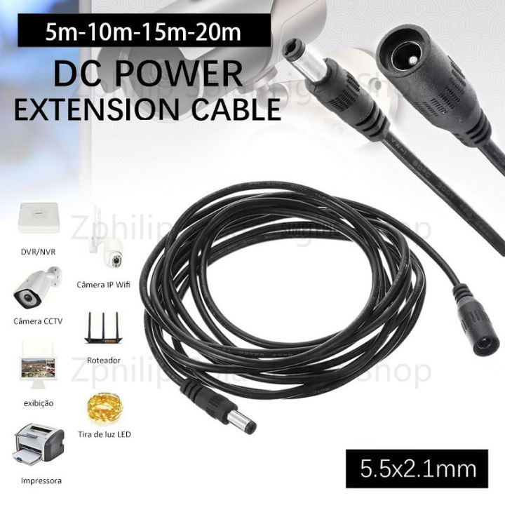18AWG Power Cable DC Power Cable 3ft - 5.5x2.5mm To 5.5x2.1mm Male Connector For CCTV Camera & Router 5.5x2.5mm To 5.5x2.1mm Connectors - View #7