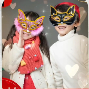 Masquerade Mask Foxes Mask Half Face Mask Sequins Cats Mask Animal Mask Halloween Costume Mask Dress Up Mask for Party