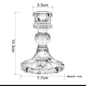 European vintage embossed crystal glass candle holder photo table romantic ornaments scented candle holder