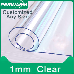 (1mm Transparent Rectangle)PVC Kitchen Clear Tablecloth Cover Crystal Table Protector Plastic Protective Pad Waterproof Oil Resistant Soft Glass Desk Plastic Anti-scald Anti-oil
