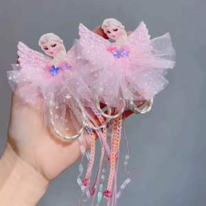 Ready Stok 1 Pair Frozen Wings Mesh Skirt Fake Braids Hair Clip