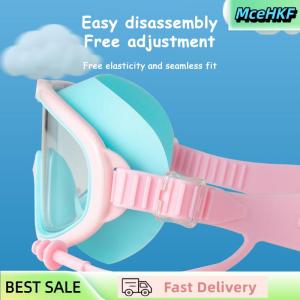 MceHKF Kids Big Frame Swimming Goggles With Earplugs Childrens Anti-fog Swimming Glasses Boys Girls Pool Beach Eyewear Swim Goggles