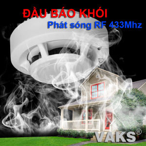 ĐẦU BÁO KHÓI không dây - phát sóng RF 433Mhz - 100 mét - VAKS SA1201W 433Mhz