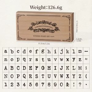 CHUN053634 70 Pcs Rubber Stamp Wooden Rubber Stamp Set Standard Size Wooden Handle Number Stamp Set Precise DIY Stamp Set