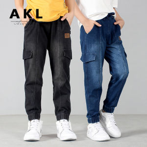 Quần jean bé trai 25-45kg AKL quần bò cho bé trai size đại 5 đến 14 tuổi phong cách Hàn Quốc hàng Quảng Châu cao cấp