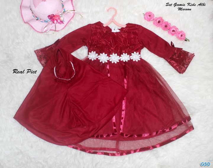 GPA BAJU MUSLIM ANAK PEREMPUAN USIA 3TH SAMPAI 5TH | BAJU KONDANGAN TERUSAN GAMIS ANAK + KERUDUNG BAJU MENGAJI ALBI KIDS
