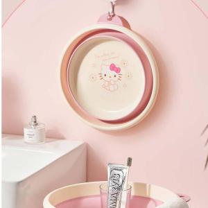 Christmas Gift Halloween HOT sanrio kawaii fold wash face sink Hello Kitty cartoon cute Portable thicken student Laundry footbath Fashion Home new style